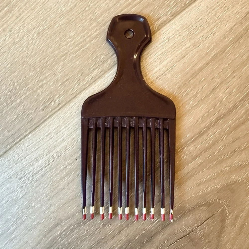 Vintage Hair Pick‎ Comb with Purple Dipped Tips Multicolored
